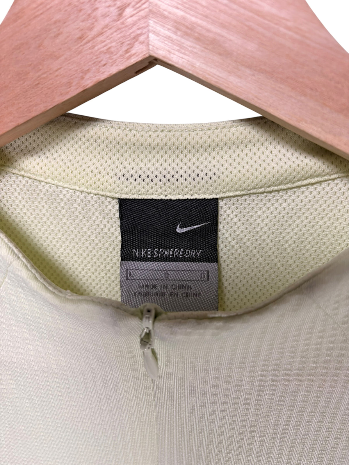 Nike Sphere Dry 2000s Panelled Cream Green Zip T-Shirt