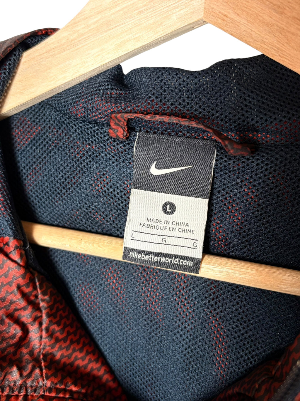 Nike 2000s Orange Black Patterned Technical Windbreaker