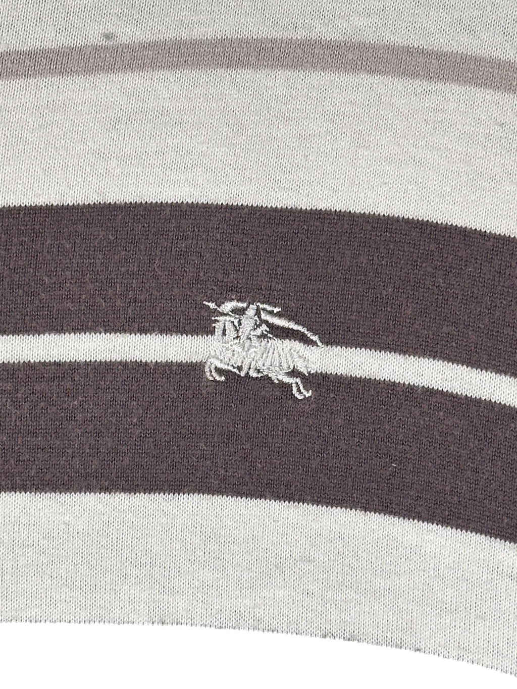 Vintage Burberry Black Label White Striped Tee