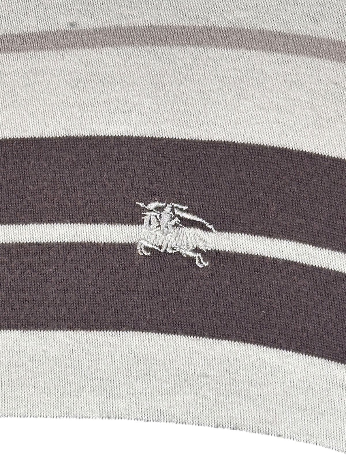 Vintage Burberry Black Label White Striped Tee