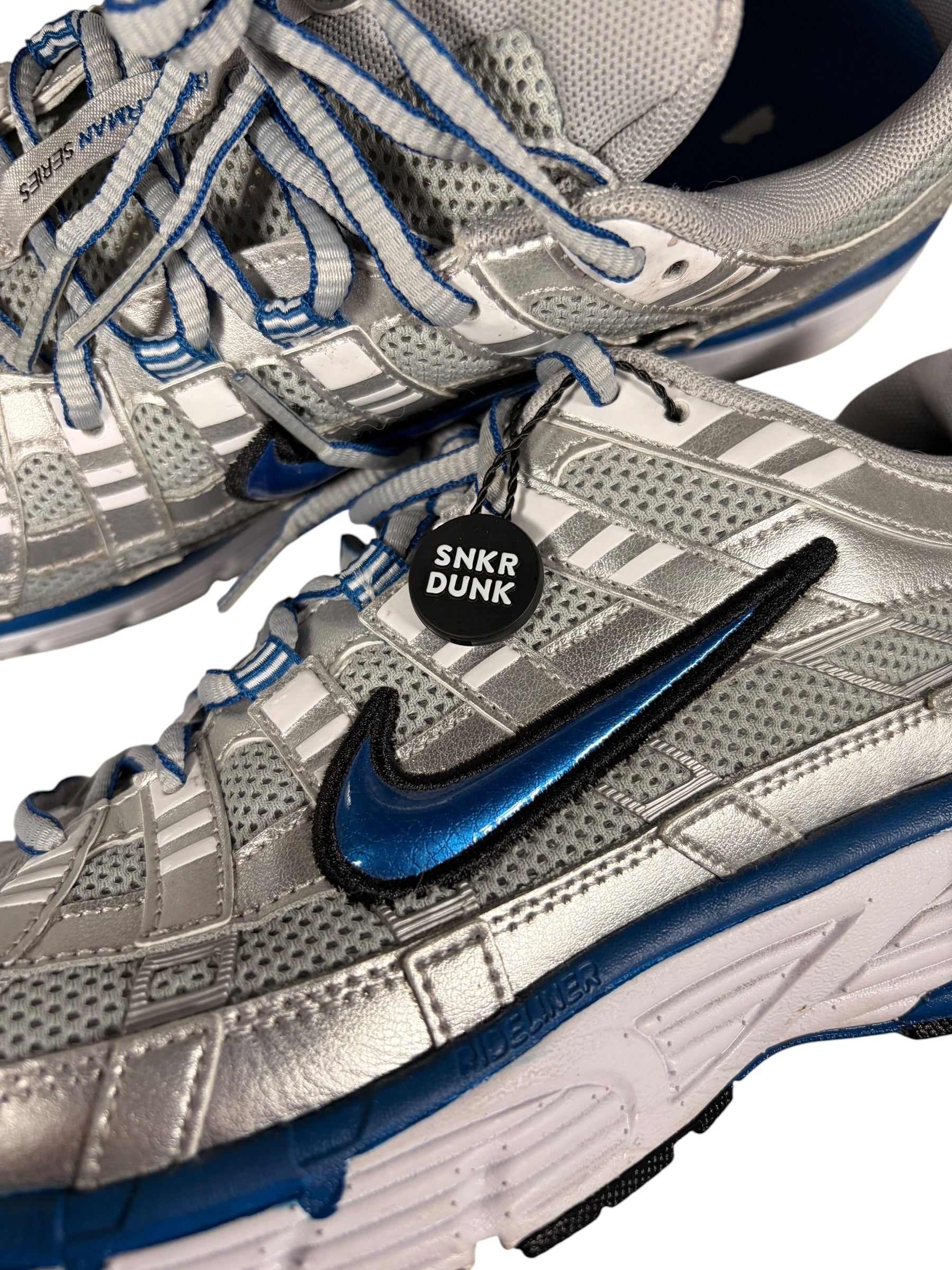 Nike P6000 Metallic Silver & Blue Running Trainers