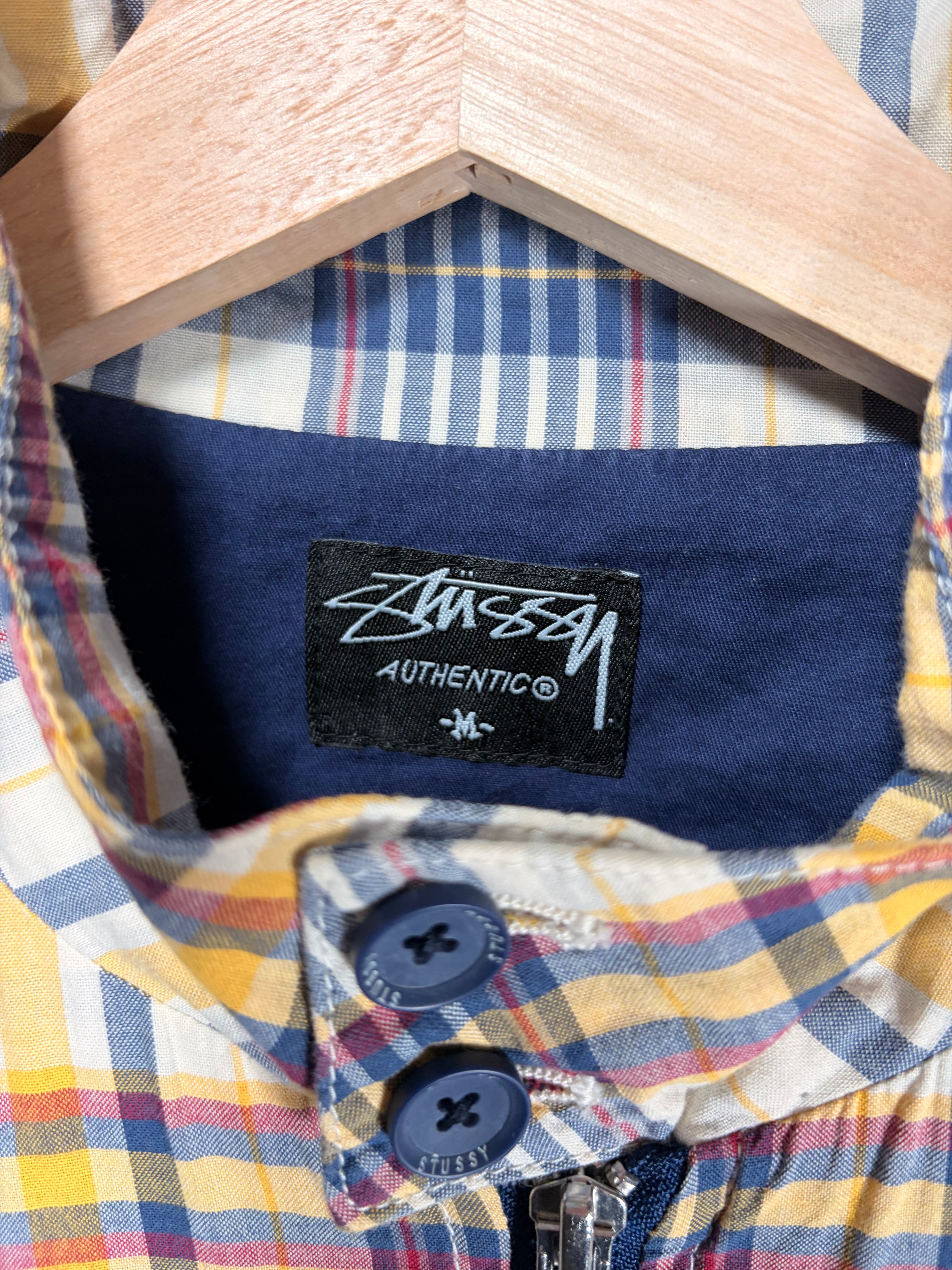Stüssy Vintage Plaid Zip Yellow Collared Jacket