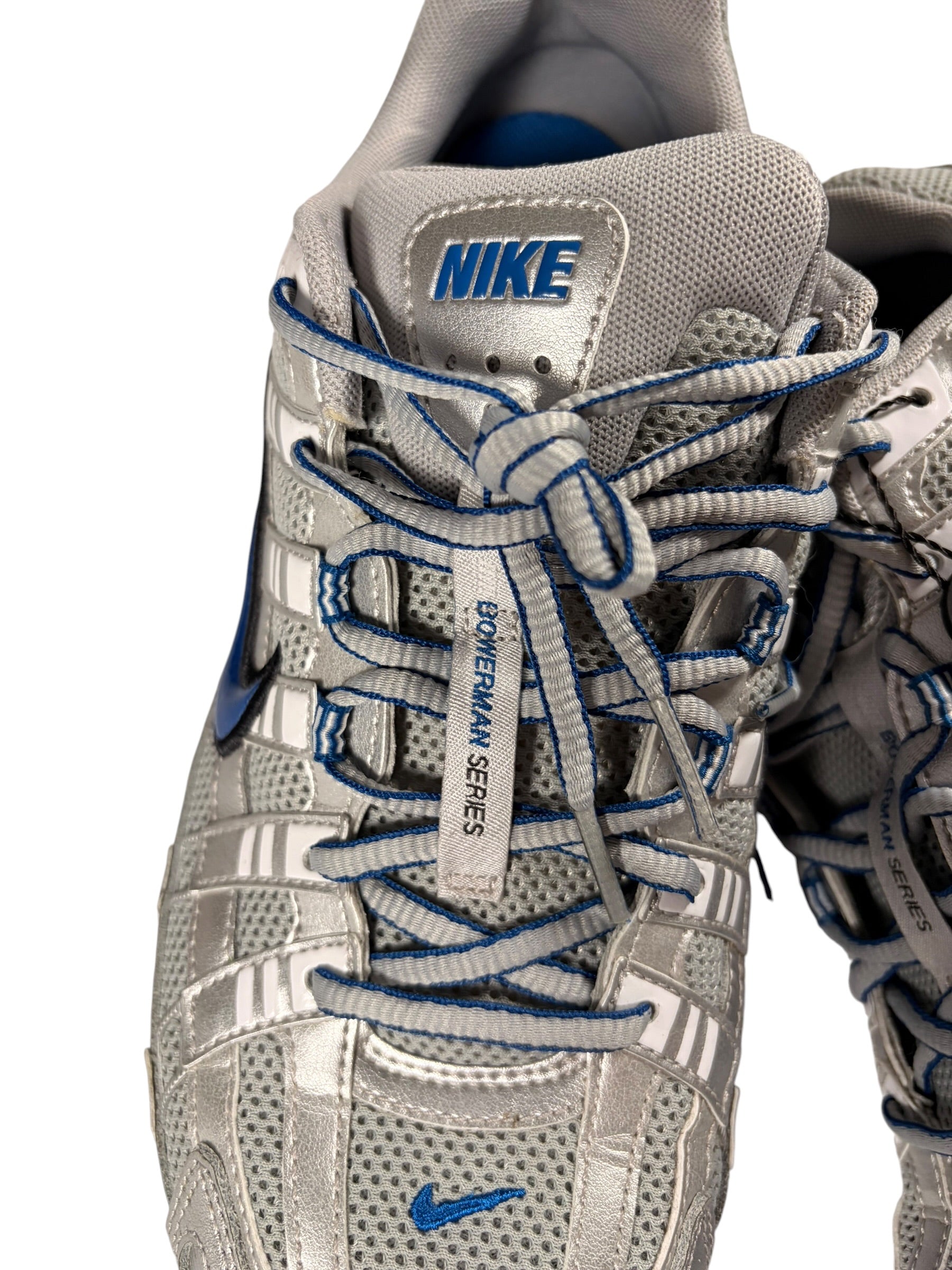 Nike P6000 Metallic Silver & Blue Running Trainers