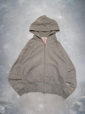 Evisu Vintage Back Print White Grey Zip up Hoodie