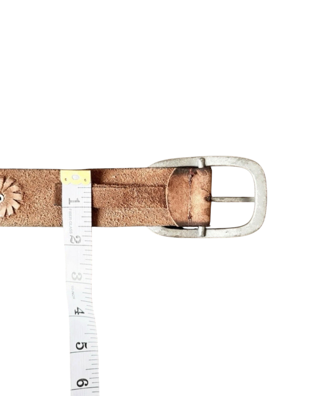 Vintage Brown Leather Western Studded Belt - 42W