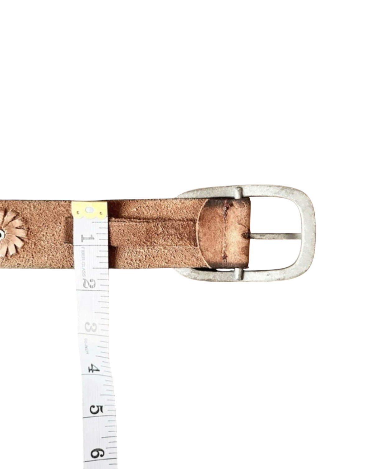 Vintage Brown Leather Western Studded Belt - 42W