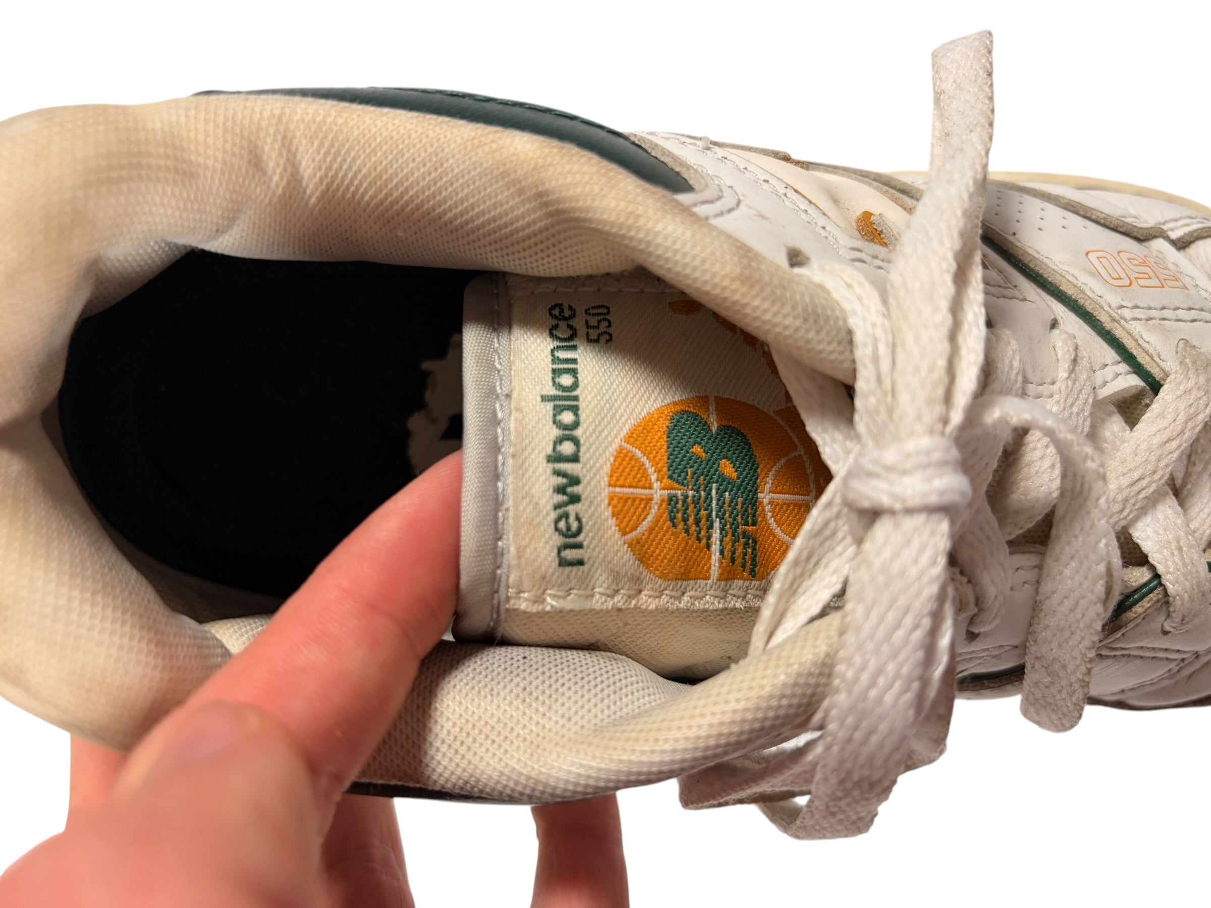 New Balance Vintage 550s White & Green Trainers