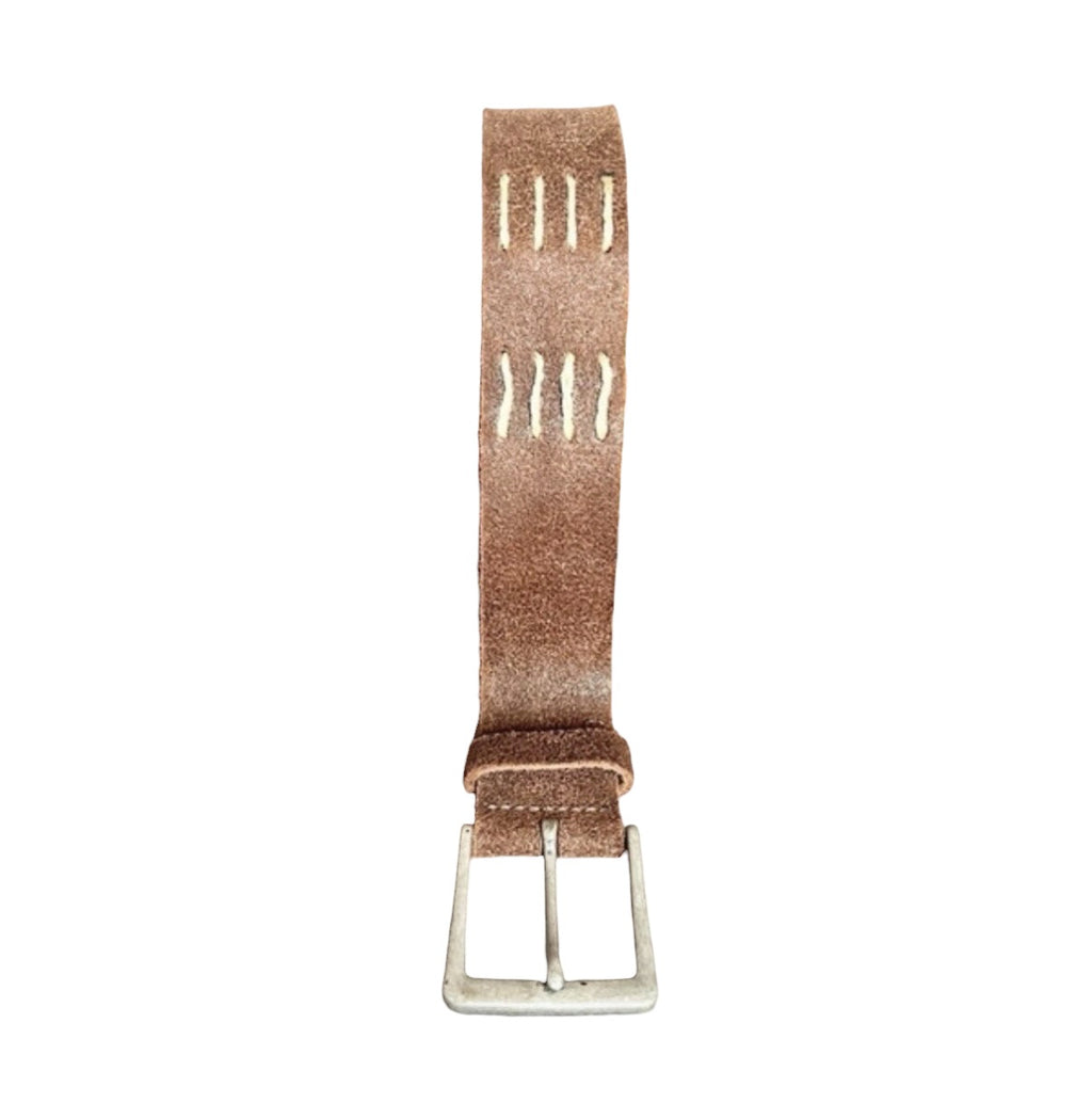 Vintage Brown Contrast Leather Belt