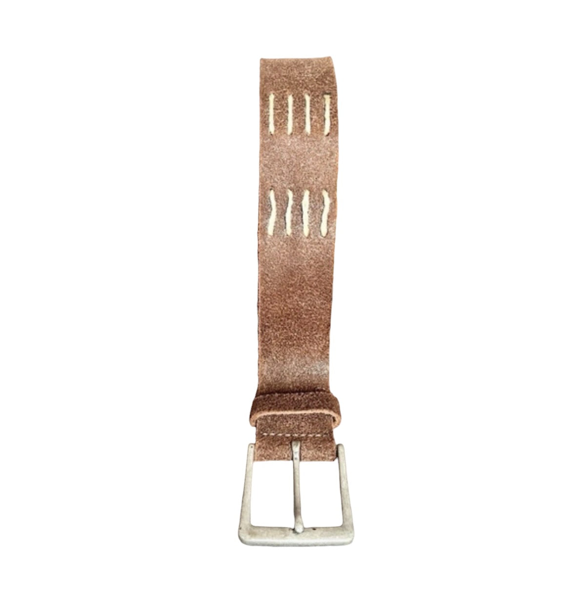 Vintage Brown Contrast Leather Belt