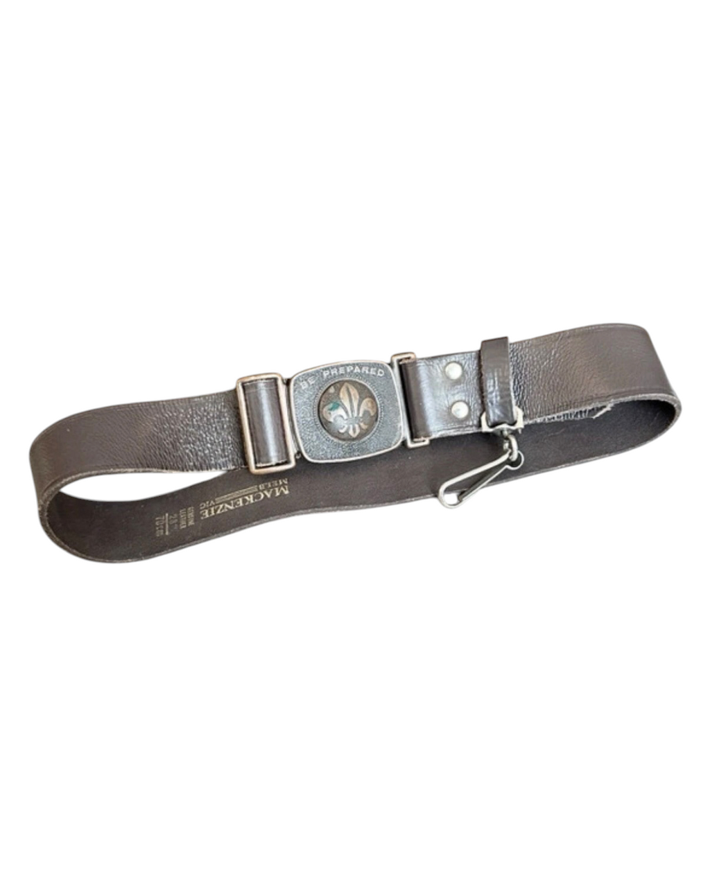 Mackenzie Brown Leather Belt with Boy Scouts Buckle - 26W