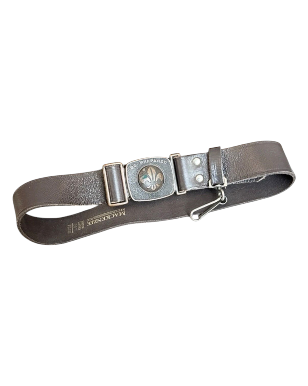 Mackenzie Brown Leather Belt with Boy Scouts Buckle - 26W