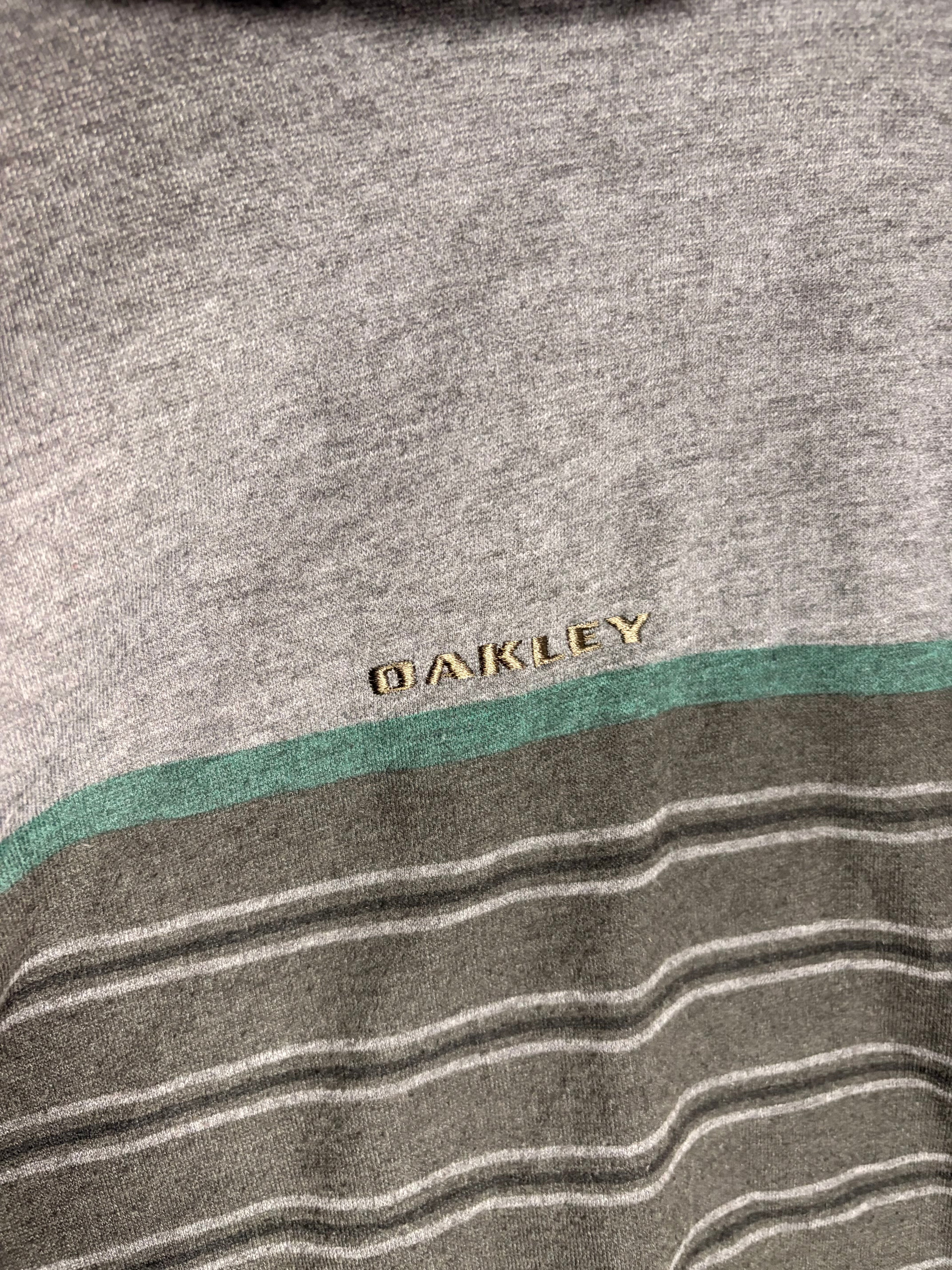Oakley Vintage Japanese Striped Grey Hoodie