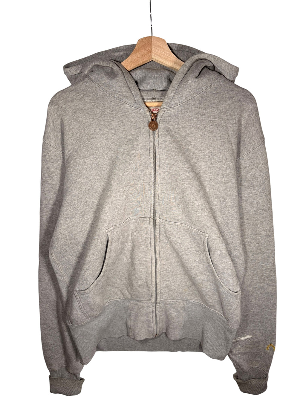 Evisu Premium Vintage Back Print Grey Zip up Hoodie