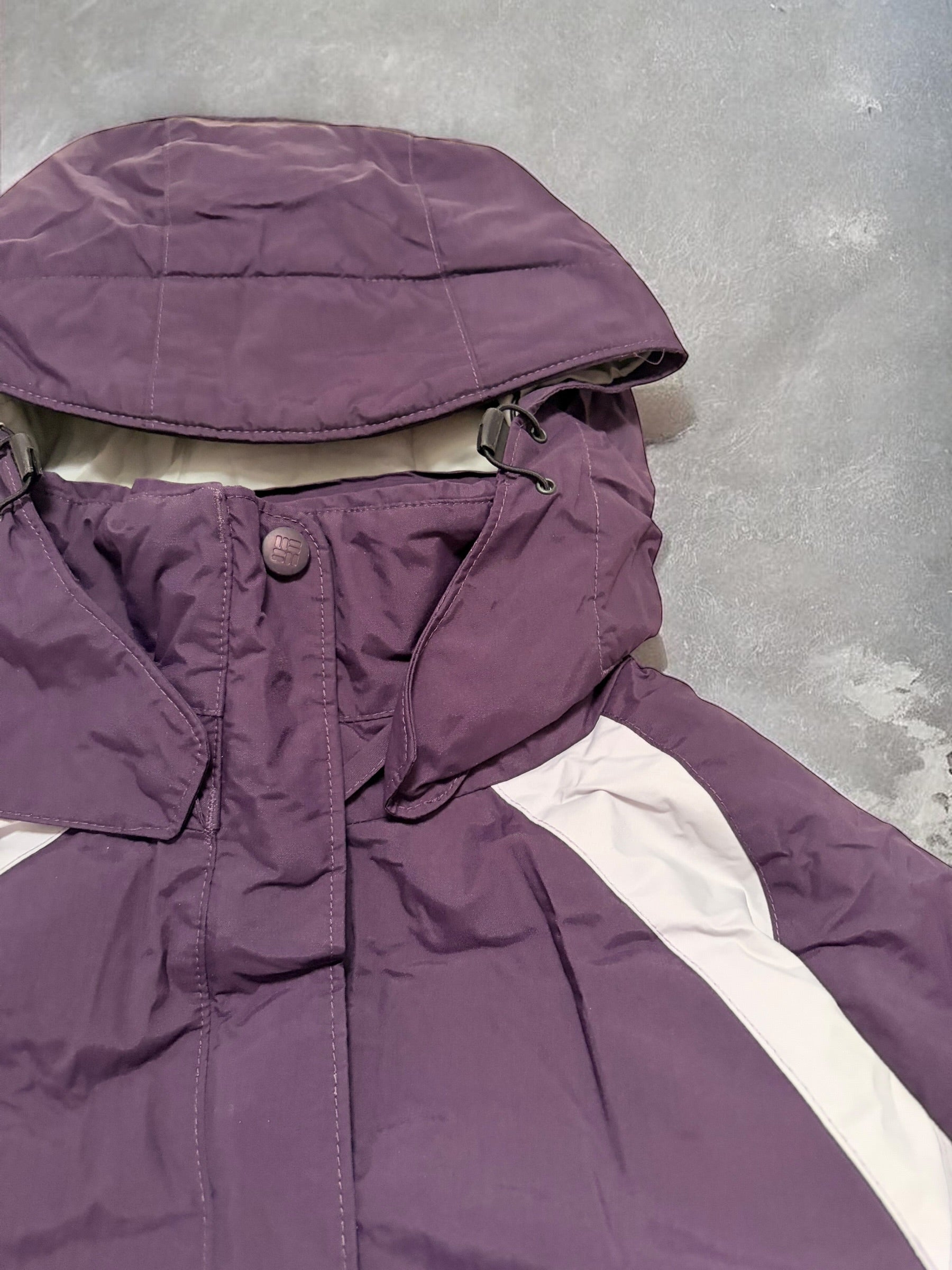 Columbia Vintage Panelled Purple White Technical Ski Coat