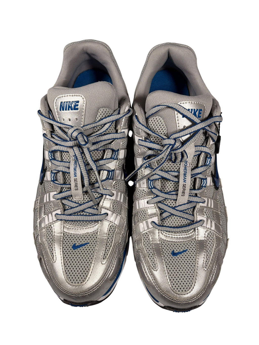 Nike P6000 Metallic Silver & Blue Running Trainers