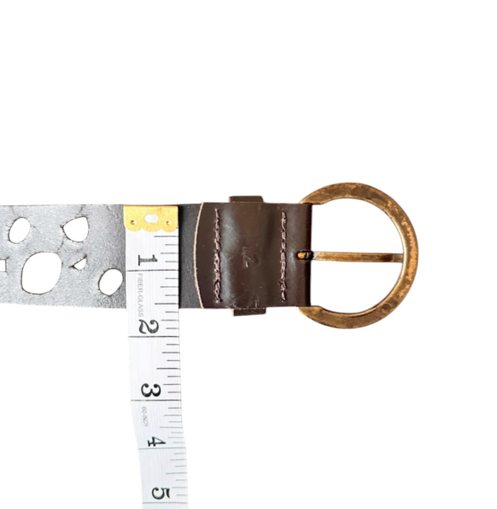 Vintage Brown Cut Out Statement Leather Belt