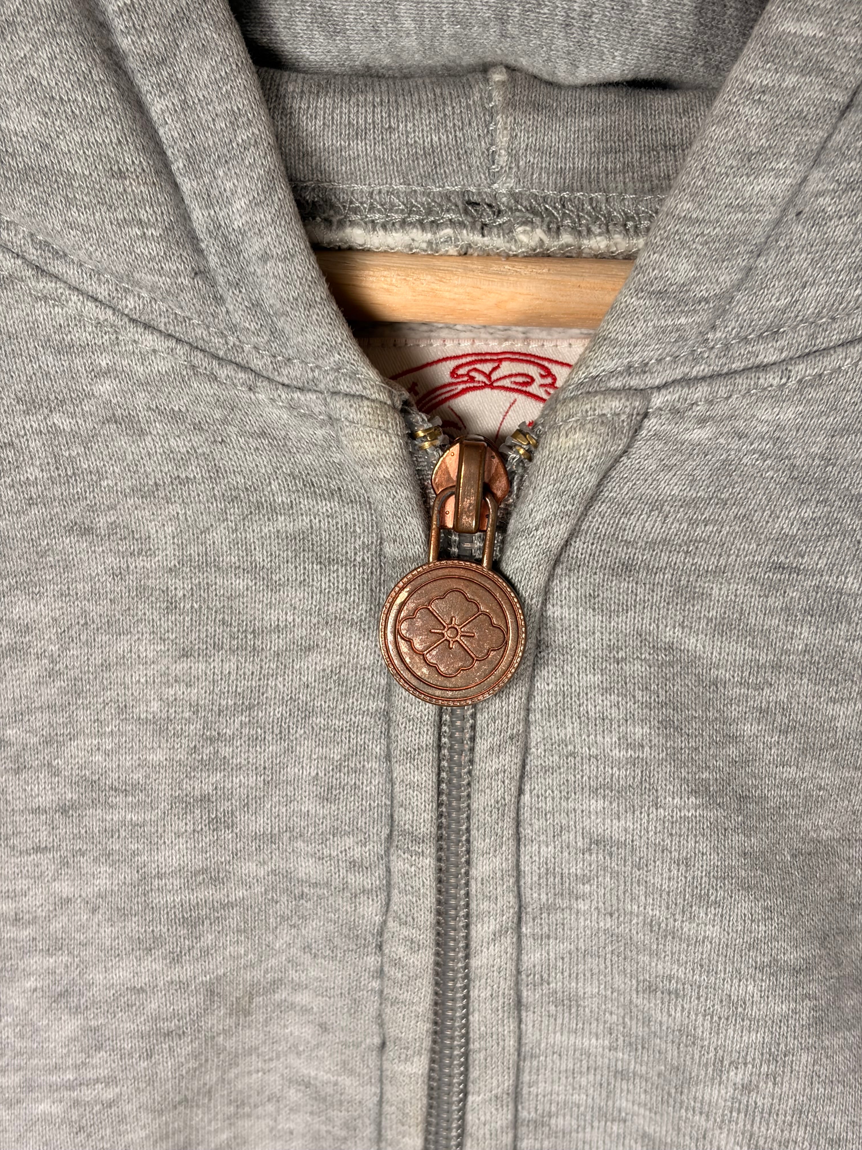 Evisu Premium Vintage Back Print Grey Zip up Hoodie