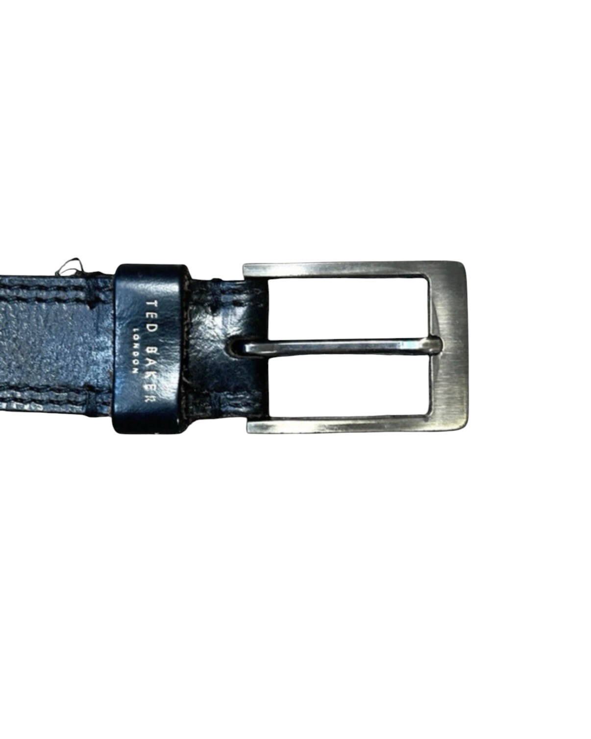 Vintage Ted Baker Leather Black Belt with Stitching - 34