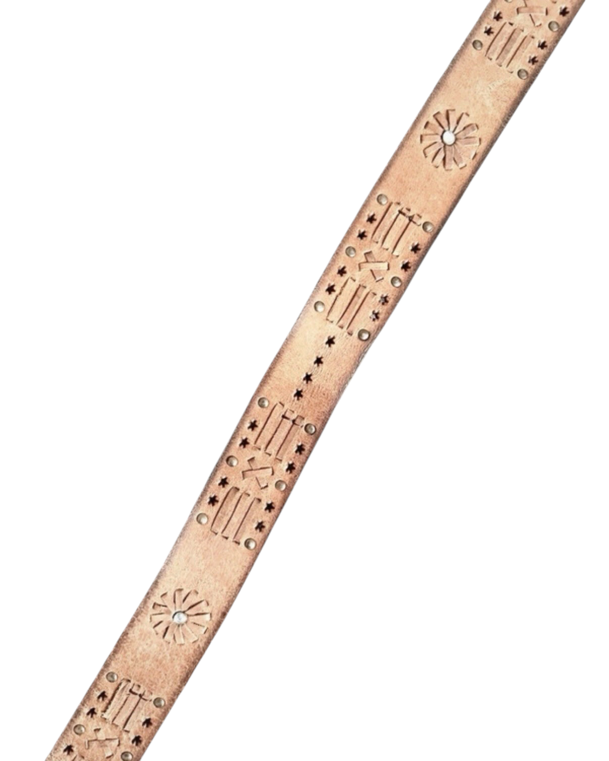 Vintage Brown Leather Western Studded Belt - 42W