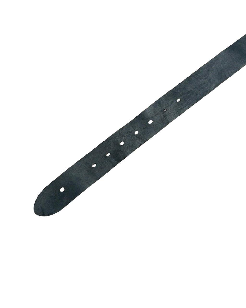 Vintage River Island Black Leather Belt With Geometric Buckle - 34W