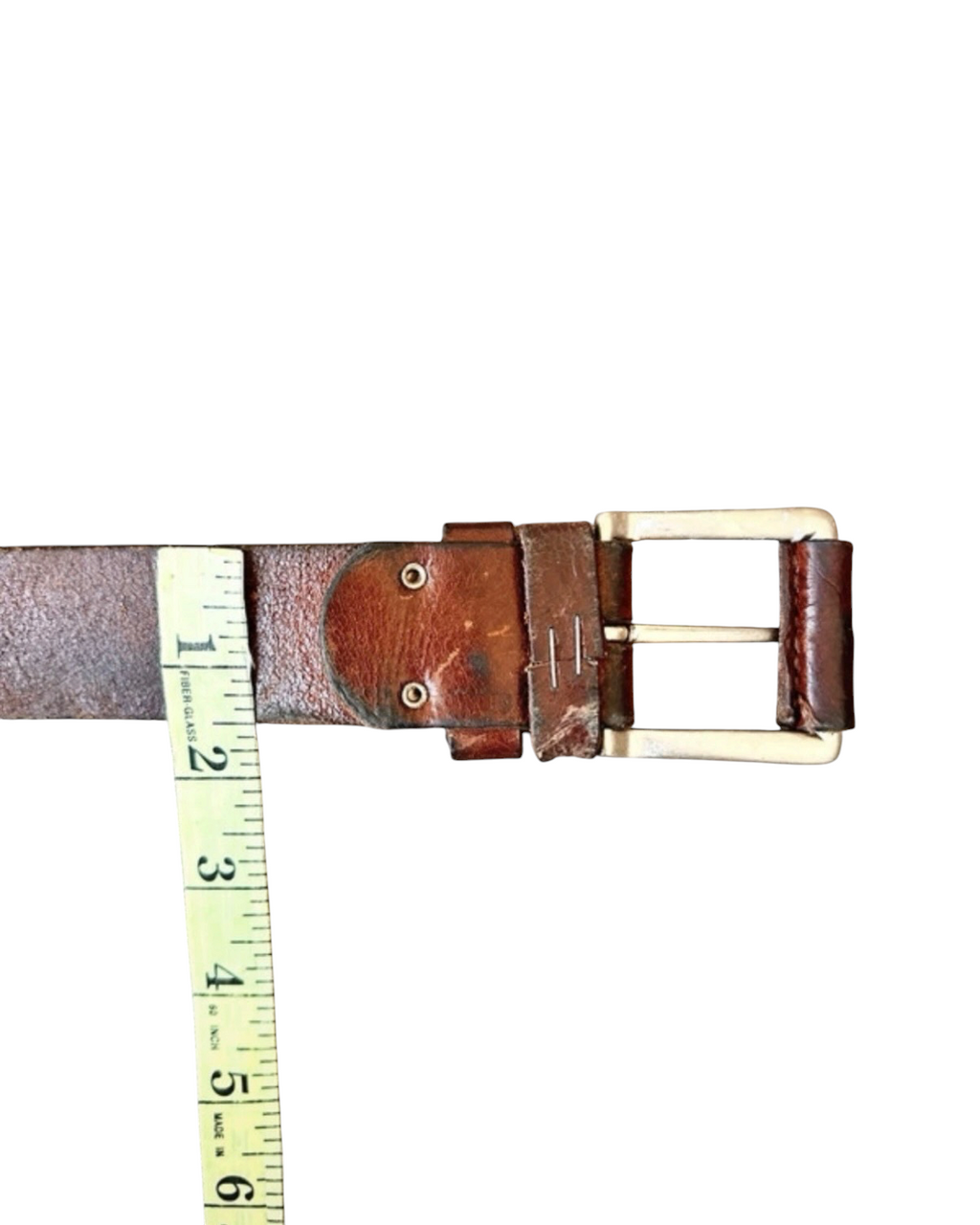Vintage Tommy Hilfiger Statement Brown Leather Belt  — 34W