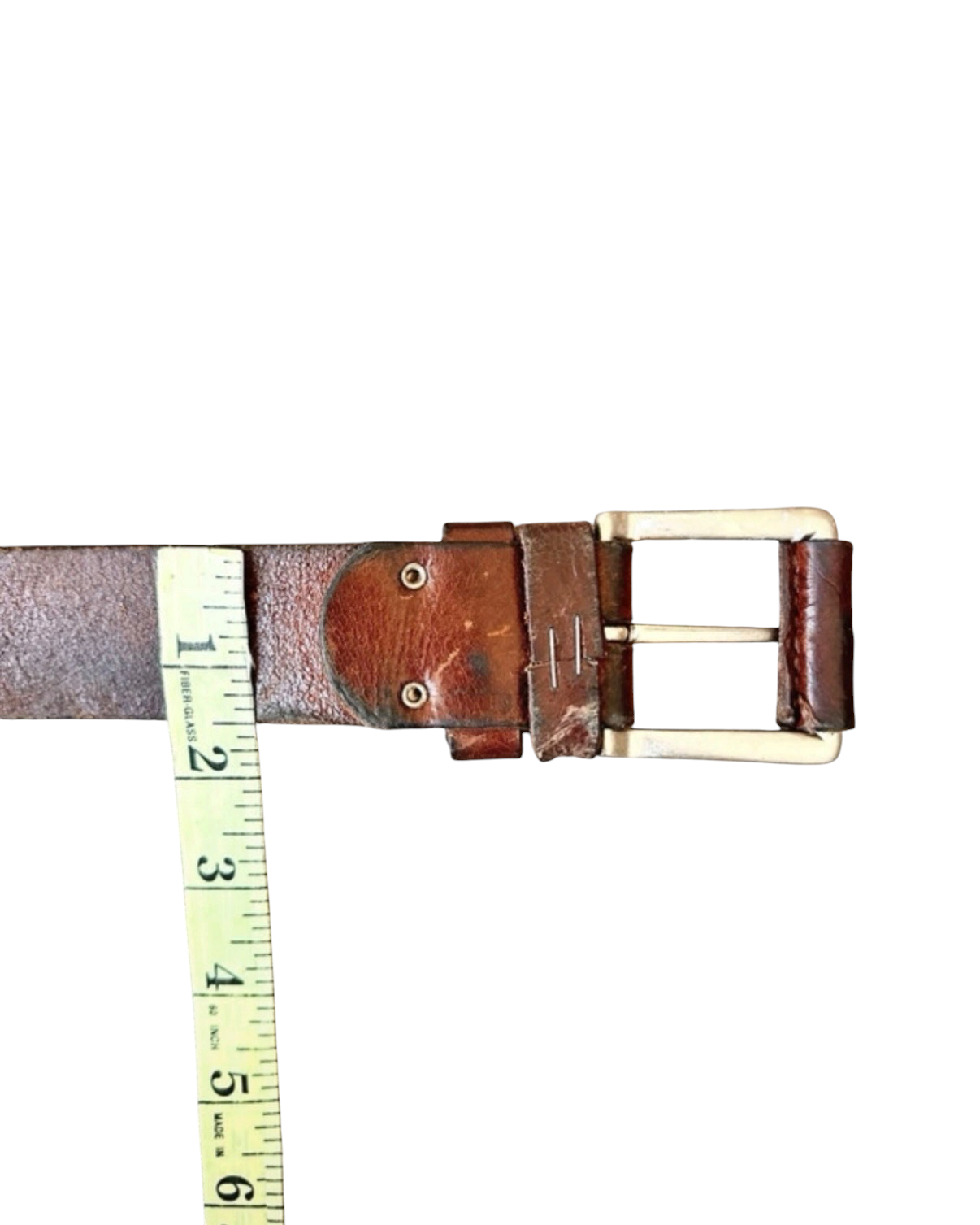 Vintage Tommy Hilfiger Statement Brown Leather Belt  — 34W