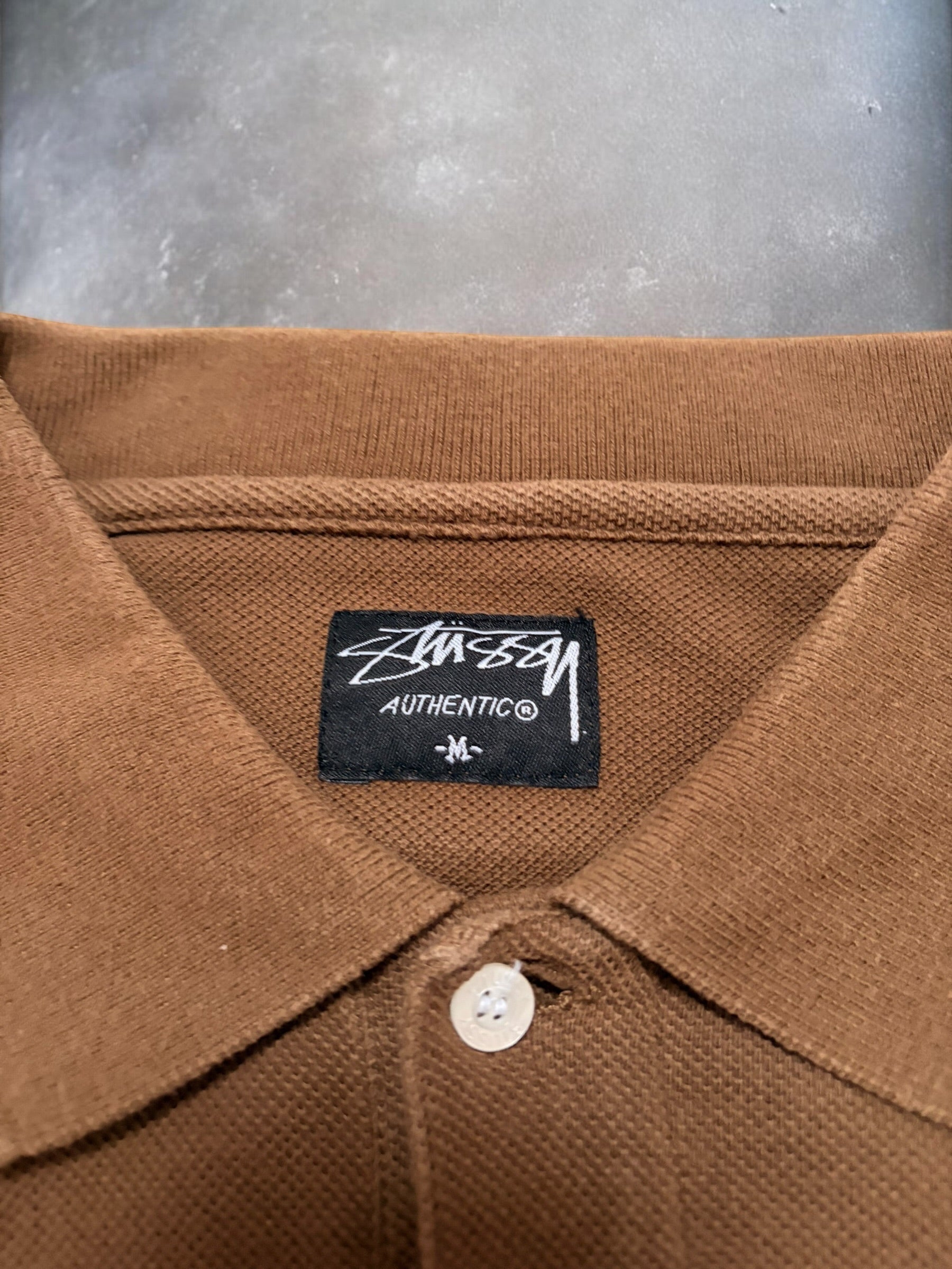 Stussy Vintage Brown Monogram Polo Shirt