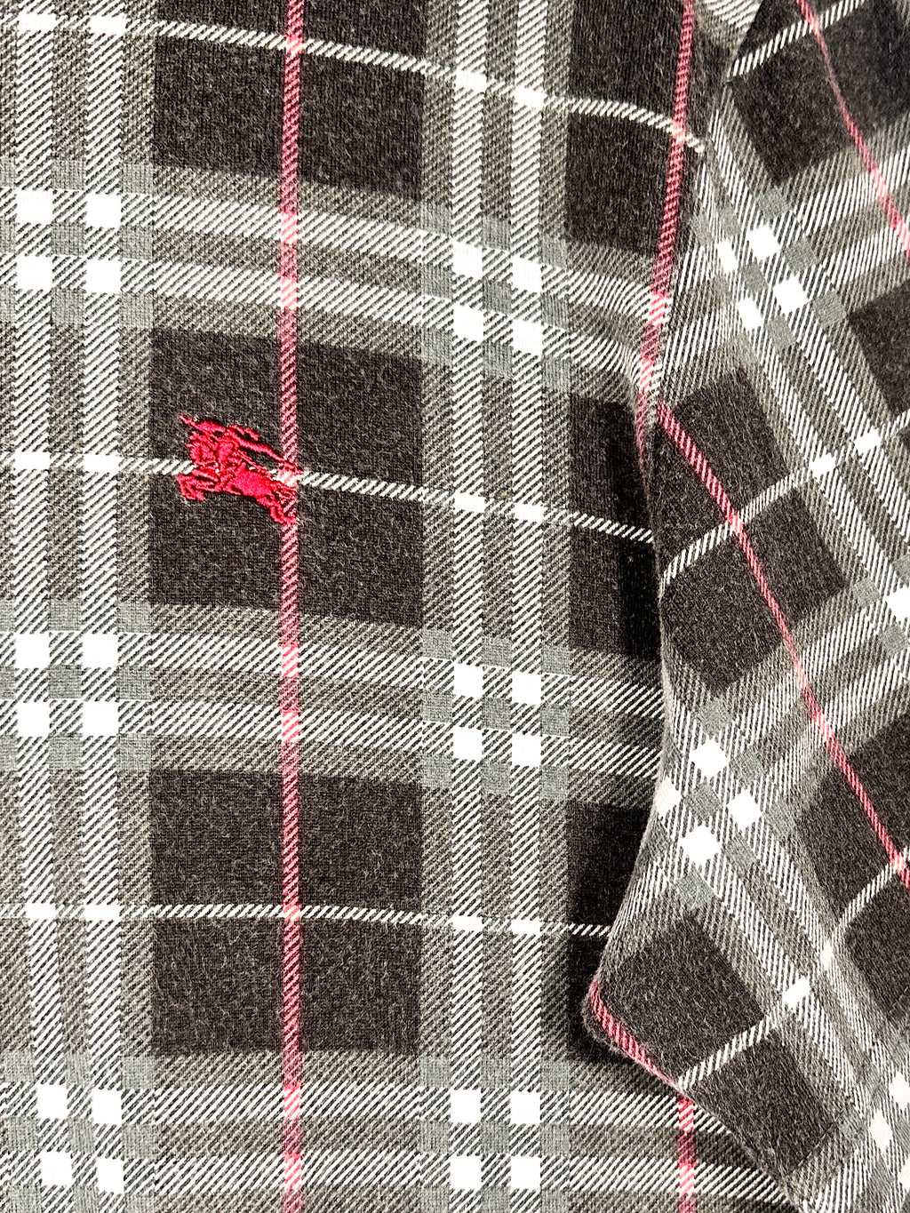 Burberry Vintage Blue Label Plaid Grey Tee