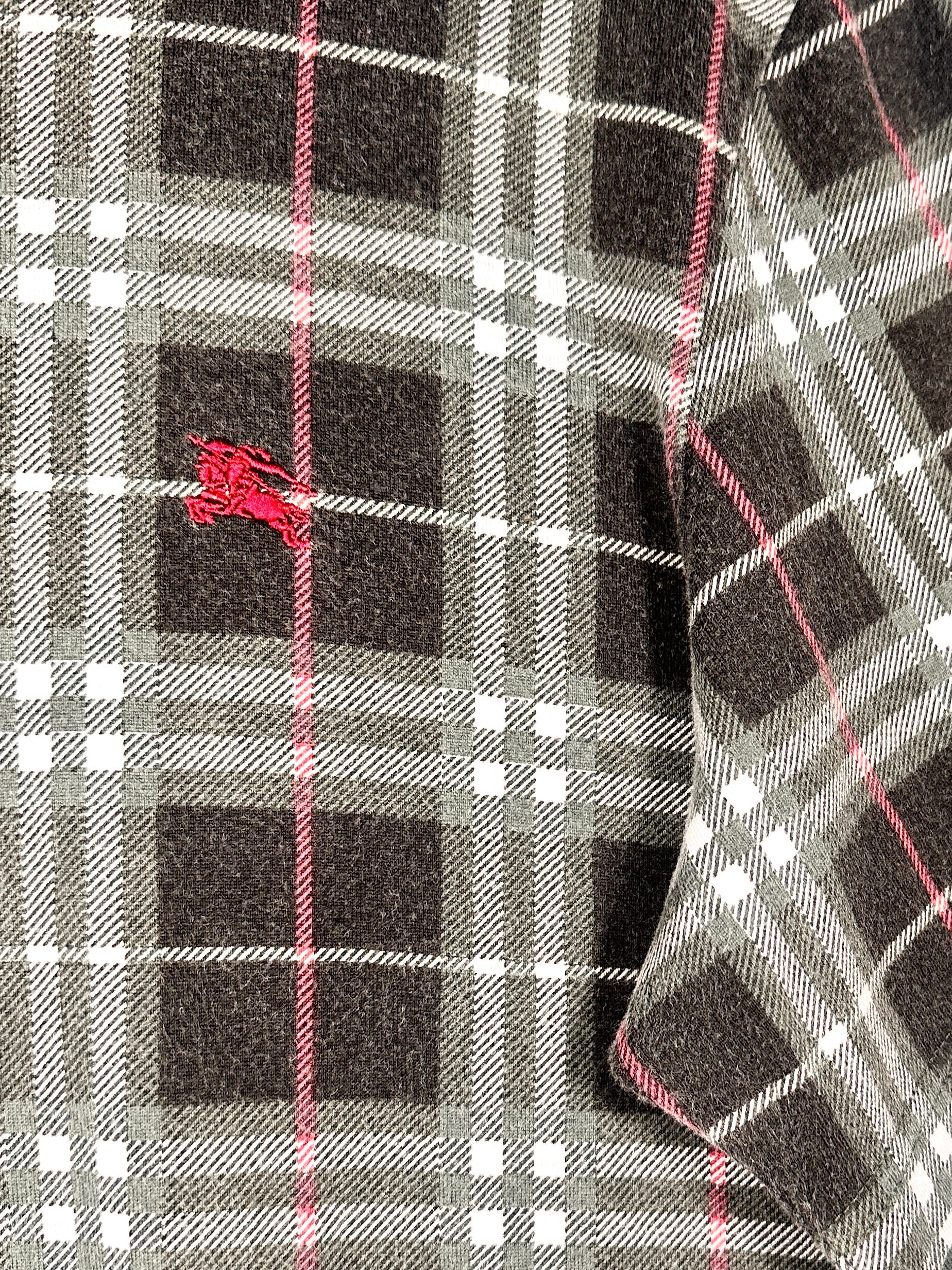 Burberry Vintage Blue Label Plaid Grey Tee