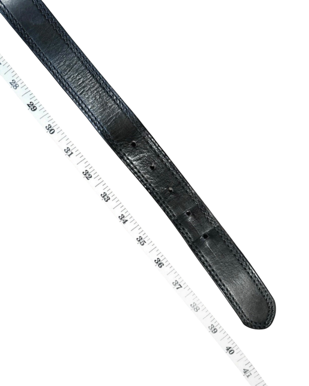 Vintage Ted Baker Leather Black Belt with Stitching - 34