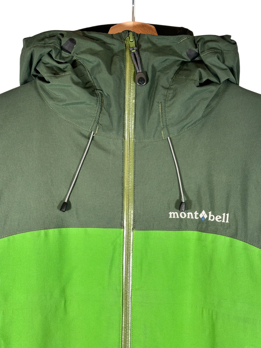 Montbell Vintage Green Two-Tone Panelled Waterproof Jacket