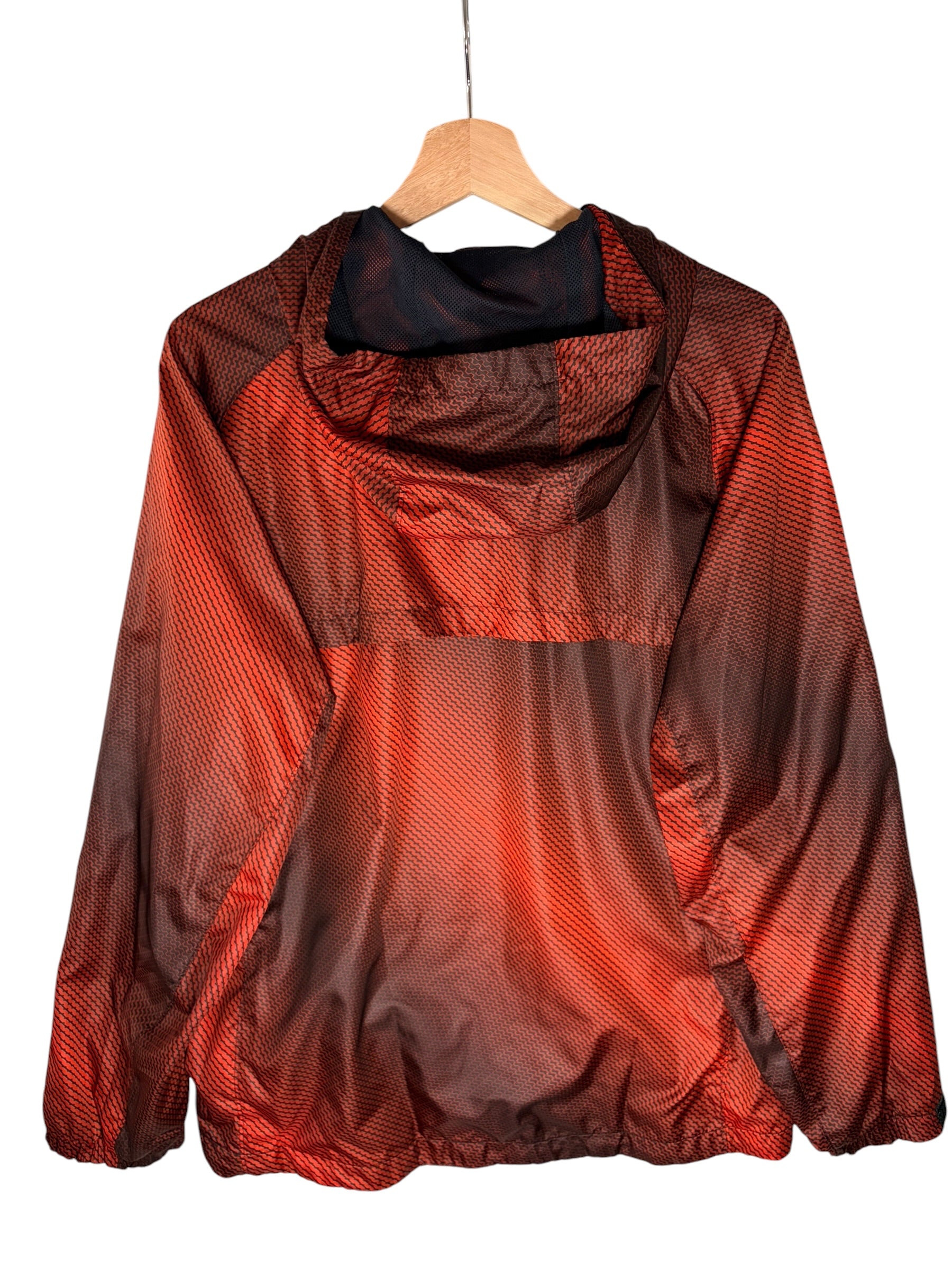 Nike 2000s Orange Black Patterned Technical Windbreaker
