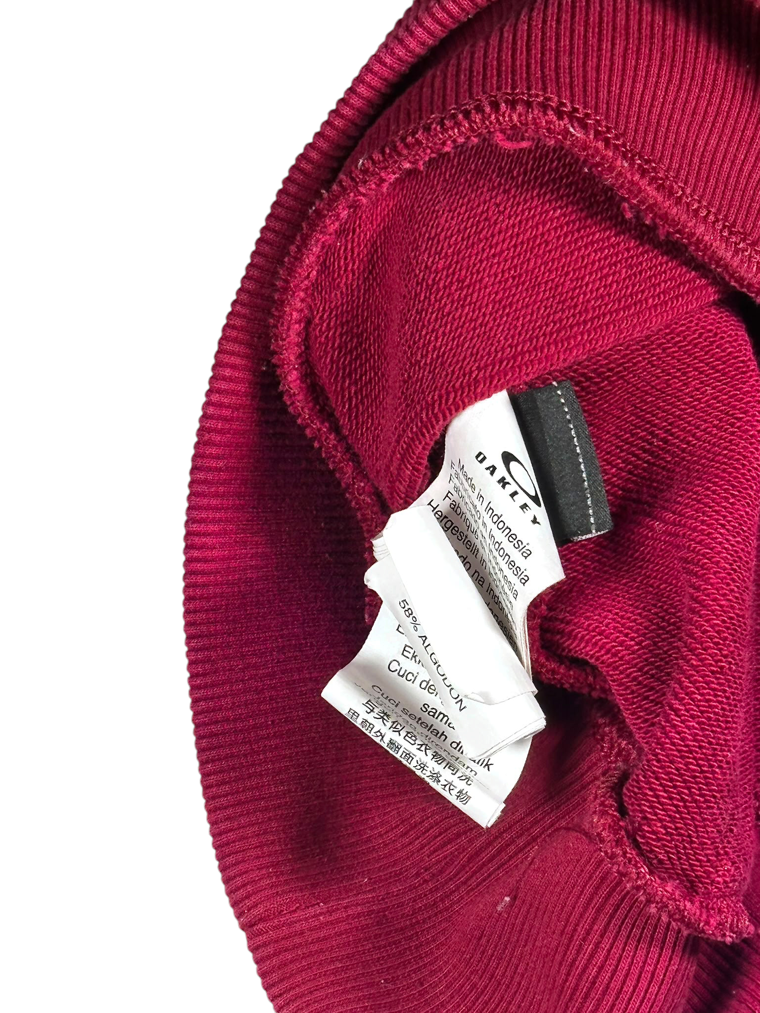 Oakley Burgundy & Black Logo Print Hoodie