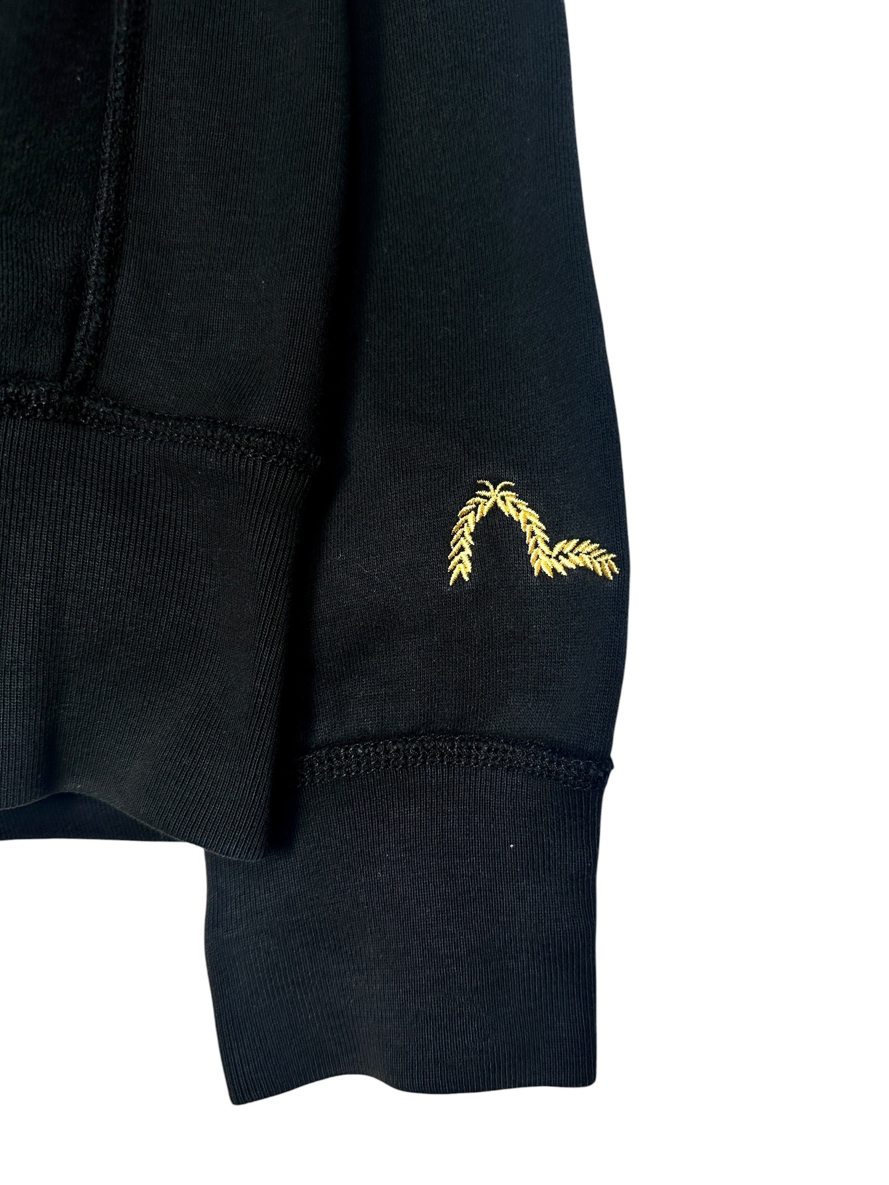 Evisu Vintage Print Zip Up Black Hoodie