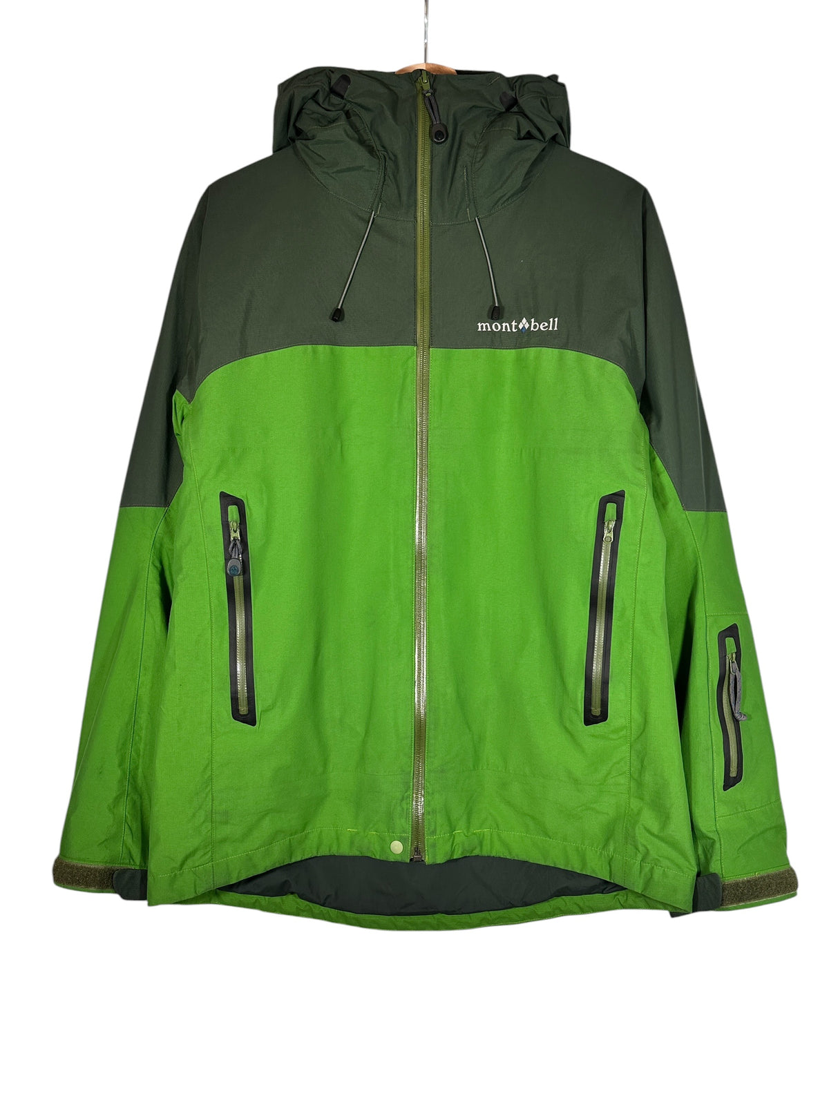 Montbell Vintage Green Two-Tone Panelled Waterproof Jacket