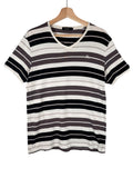 Vintage Burberry Black Label White Striped Tee