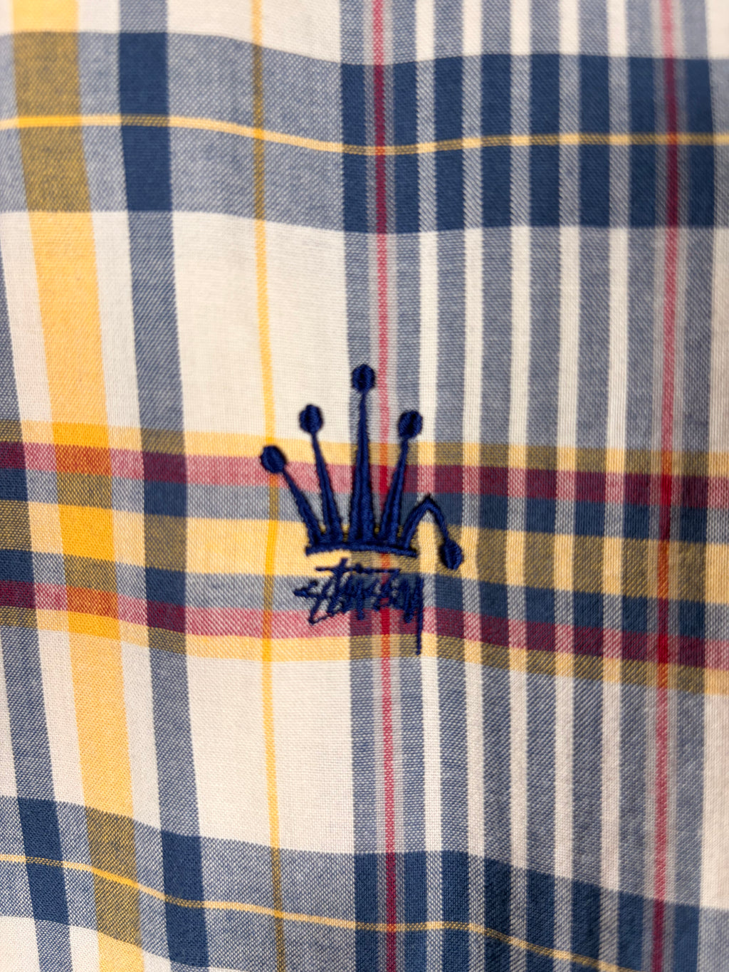 Stüssy Vintage Plaid Zip Yellow Collared Jacket