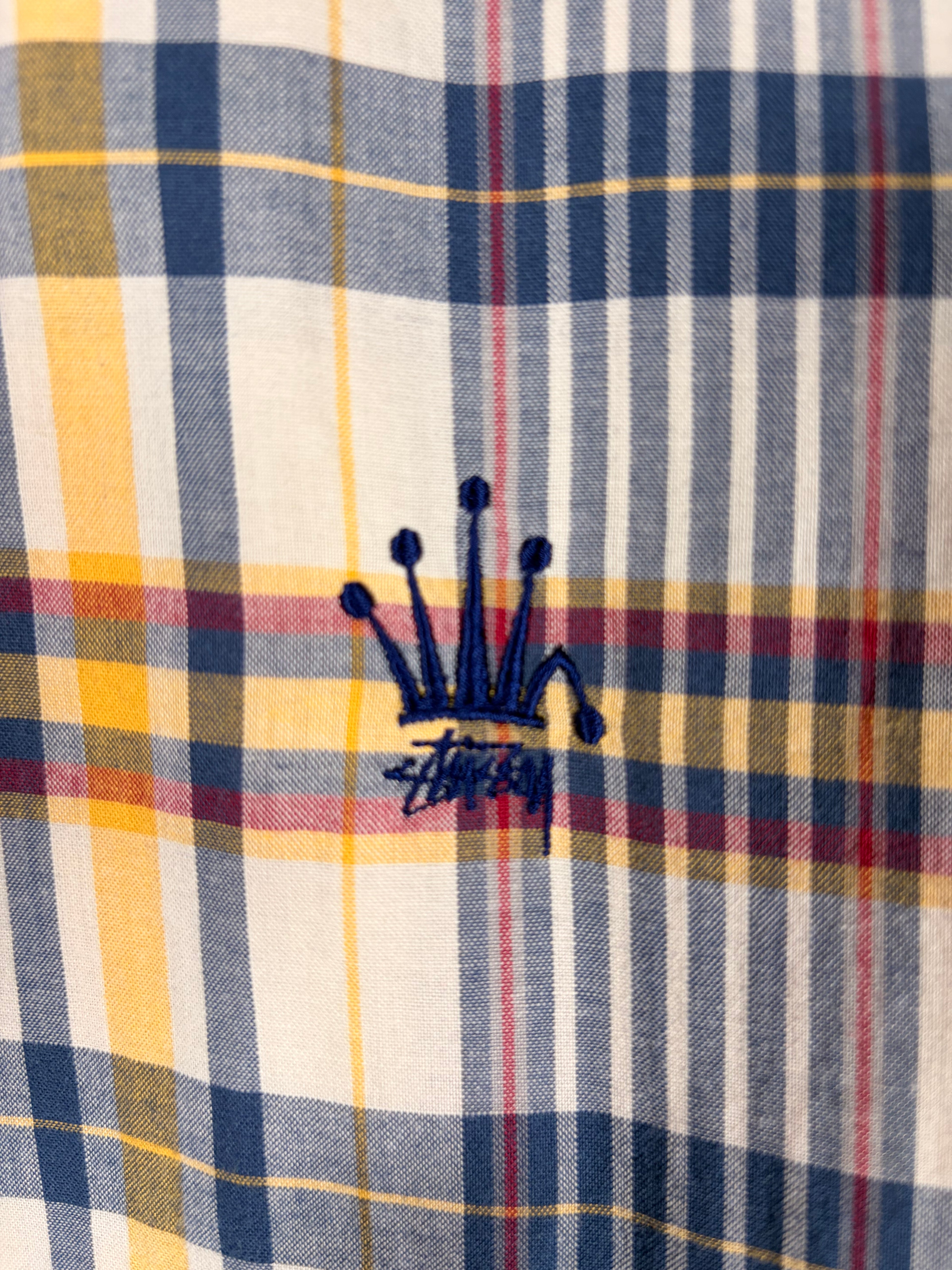 Stüssy Vintage Plaid Zip Yellow Collared Jacket