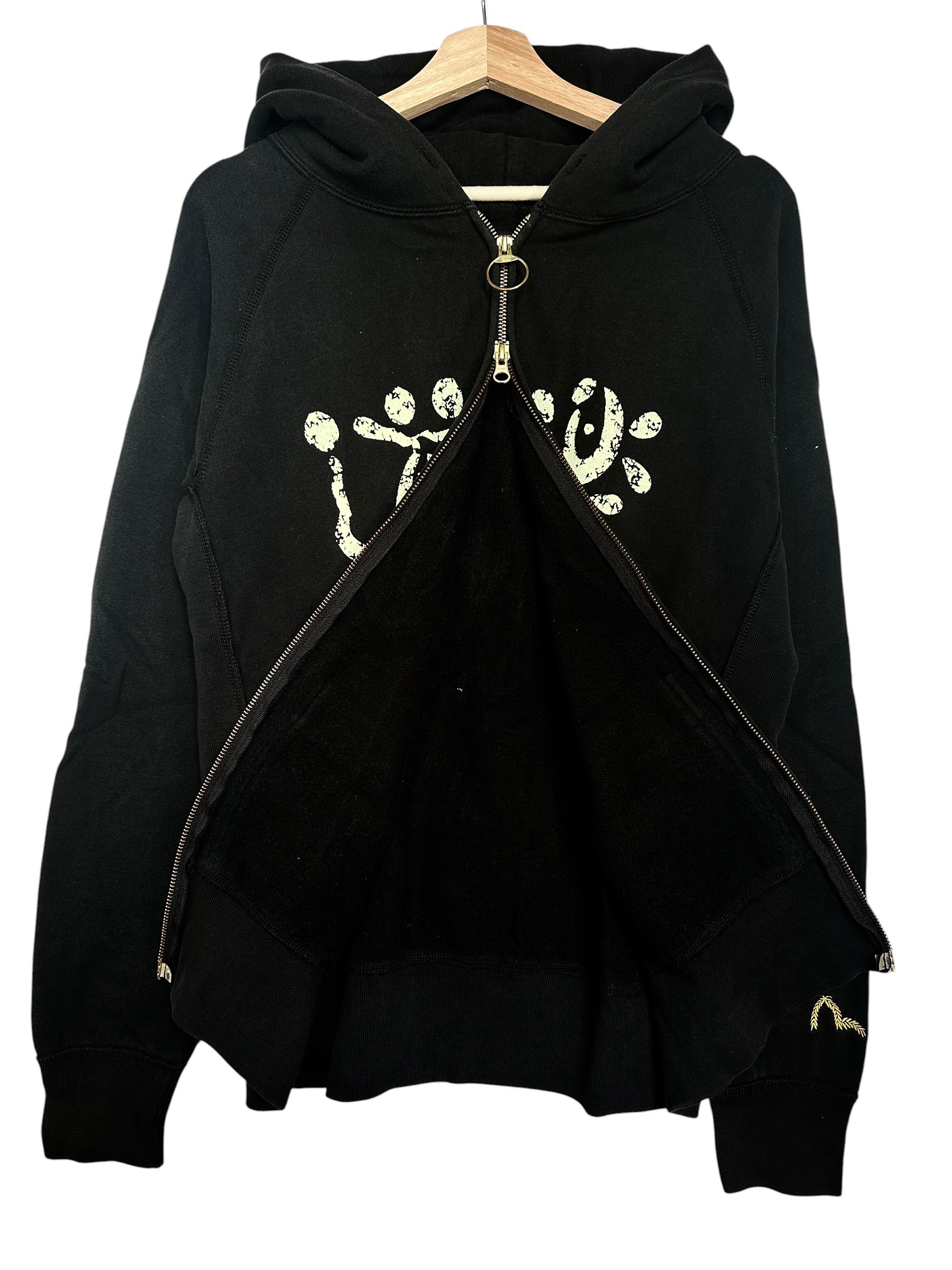 Evisu Vintage Print Zip Up Black Hoodie