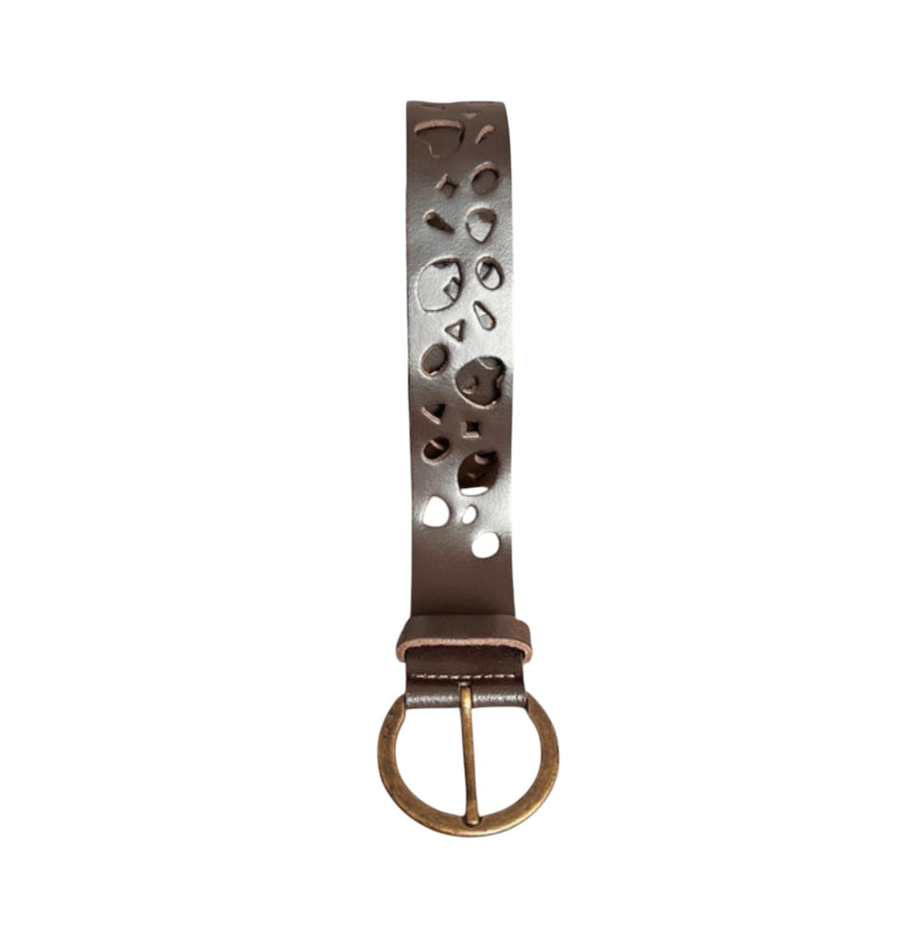 Vintage Brown Cut Out Statement Leather Belt