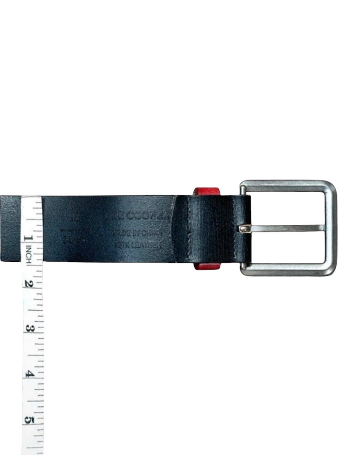 Vintage Lee Cooper Leather Belt Red Belt Loop - 34W