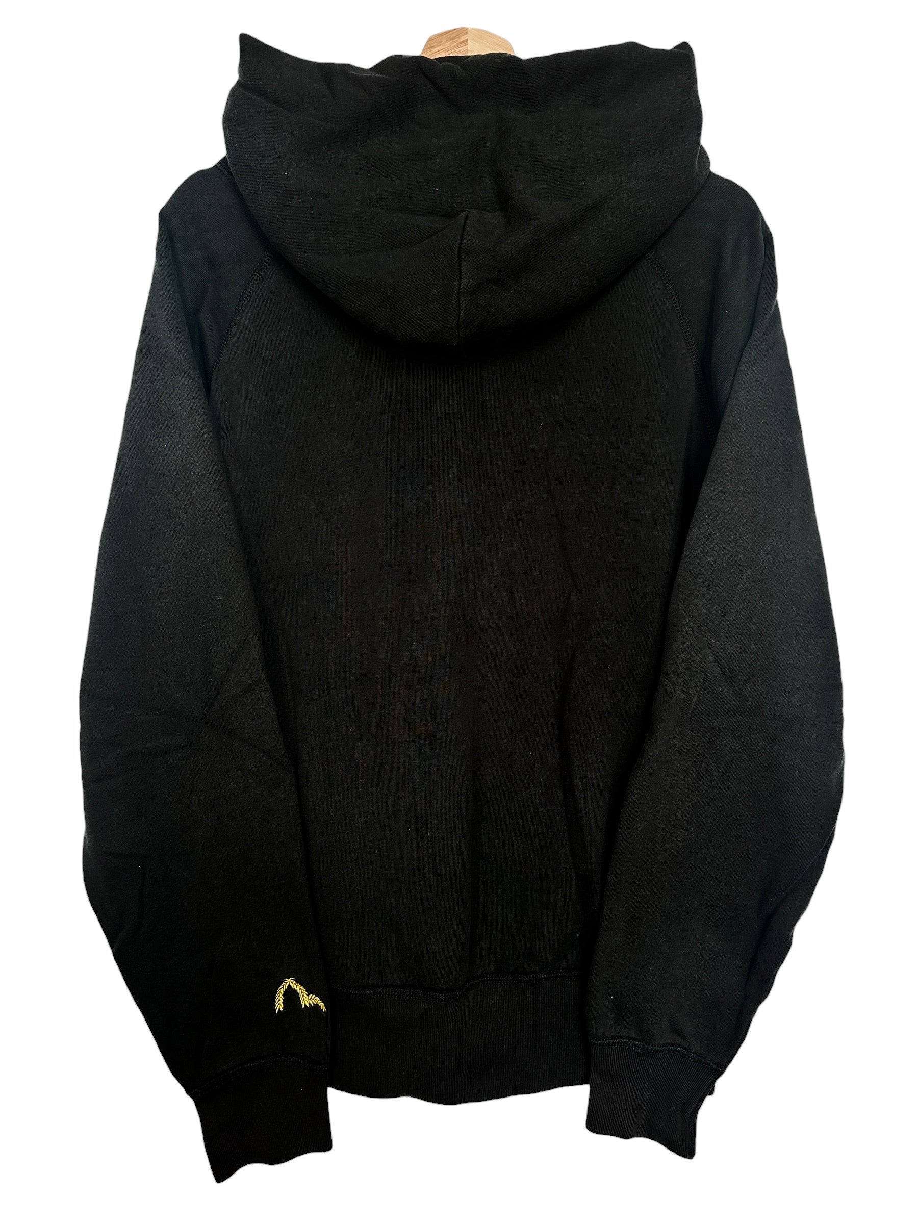 Evisu Vintage Print Zip Up Black Hoodie