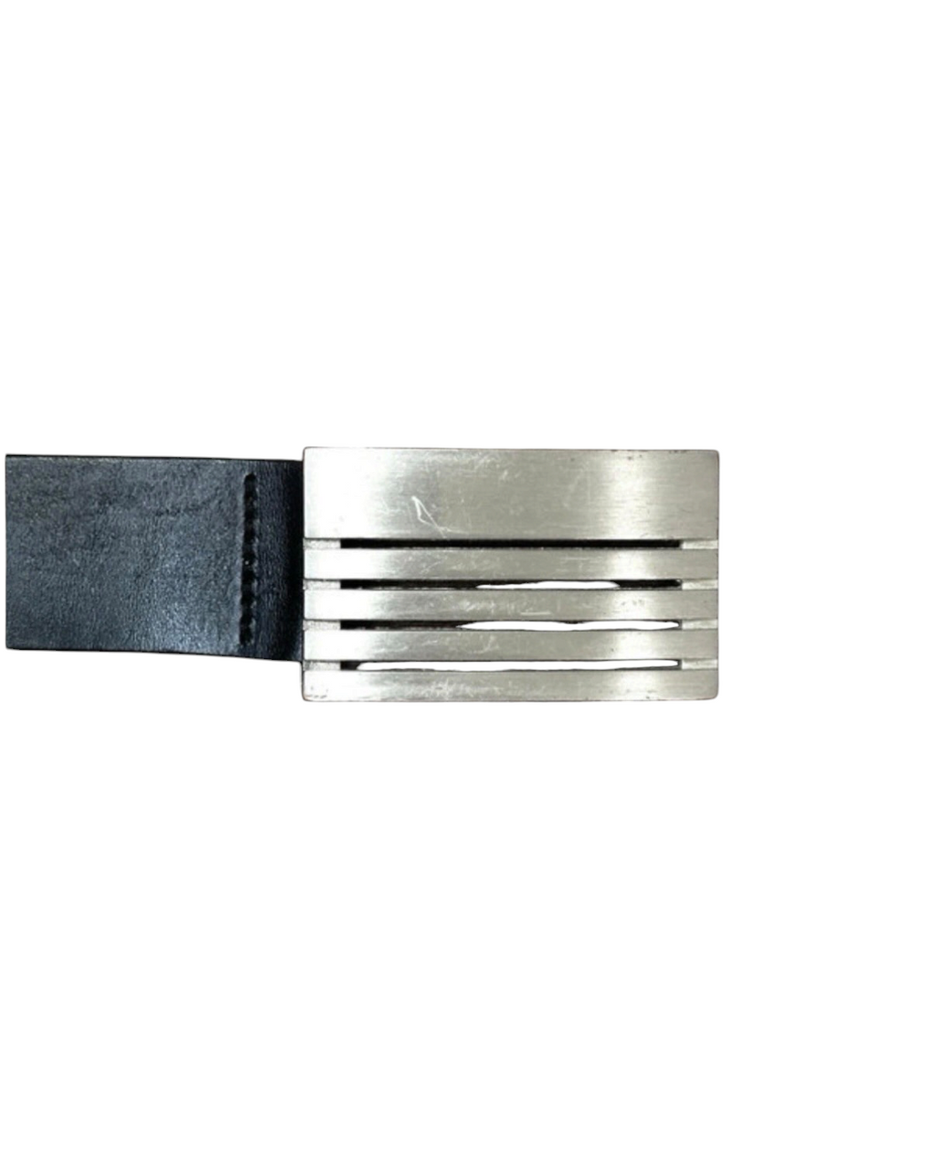 Vintage Next Leather Belt With Statement Buckle - 40W
