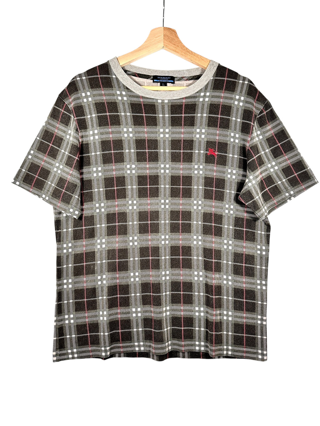 Burberry Vintage Blue Label Plaid Grey Tee