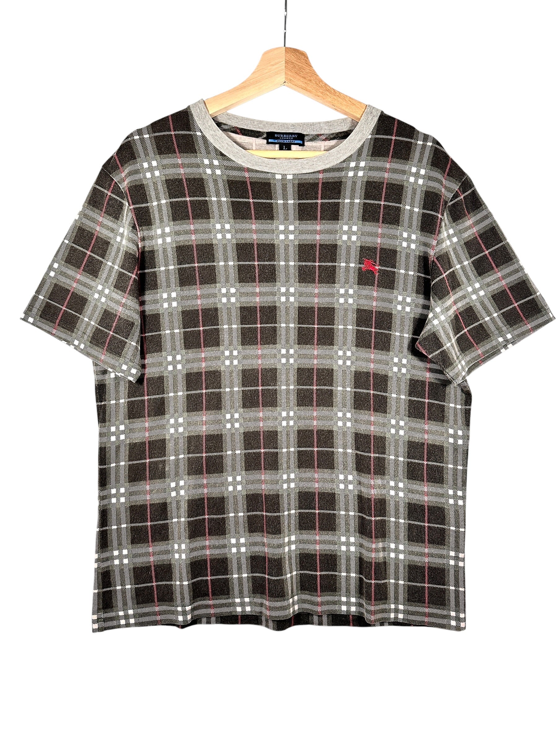 Burberry Vintage Blue Label Plaid Grey Tee