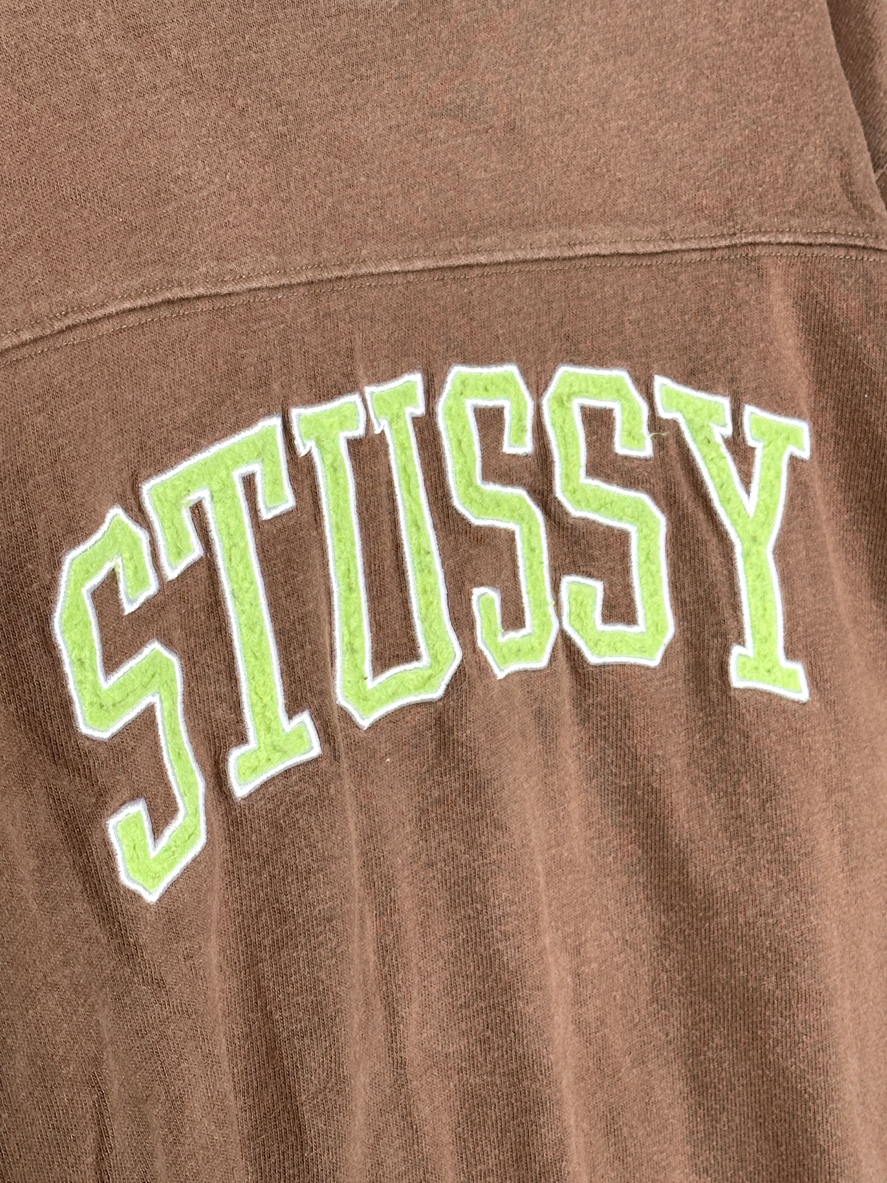 Stussy Spellout Brown Green Longsleeve