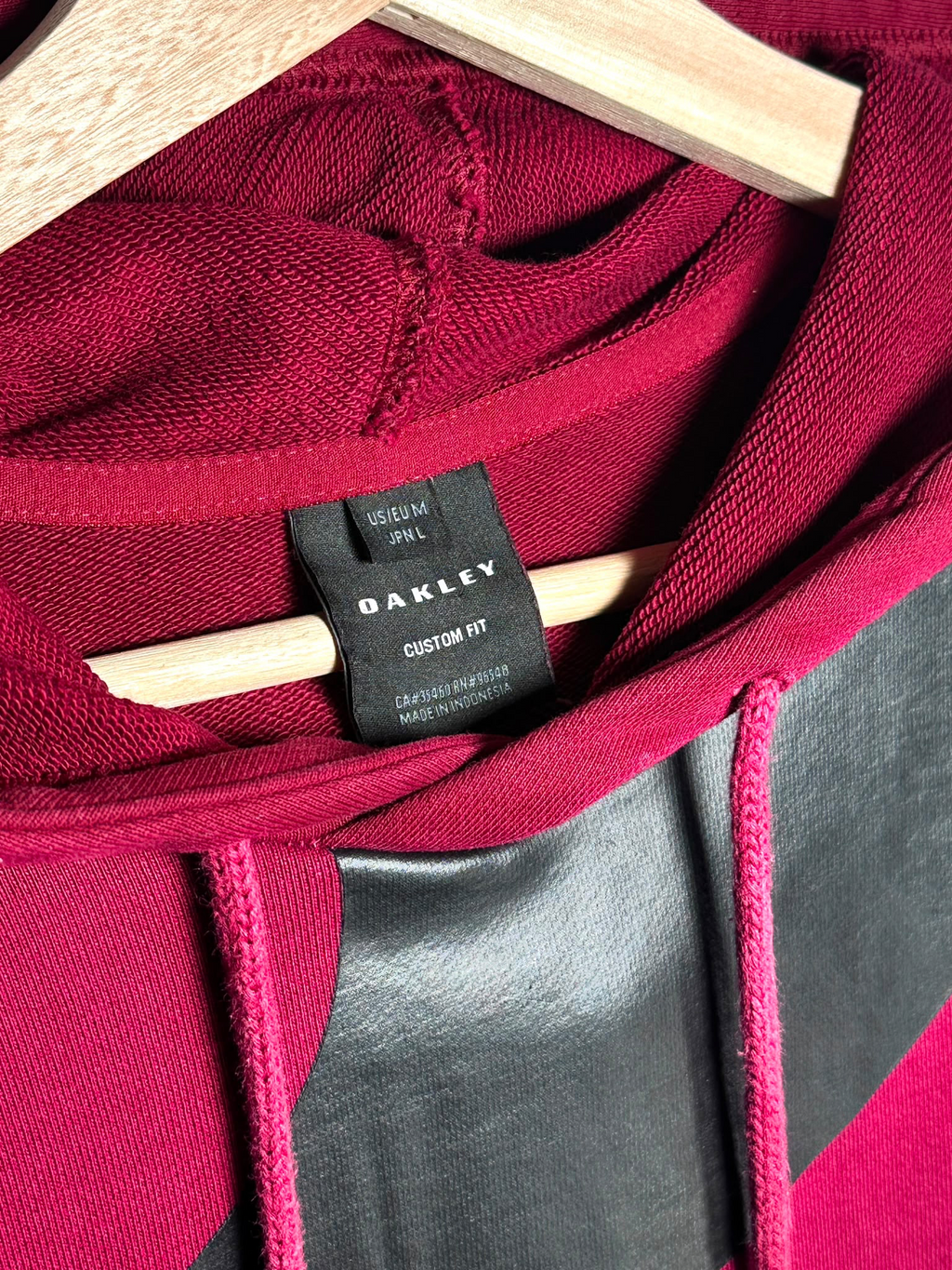 Oakley Burgundy & Black Logo Print Hoodie