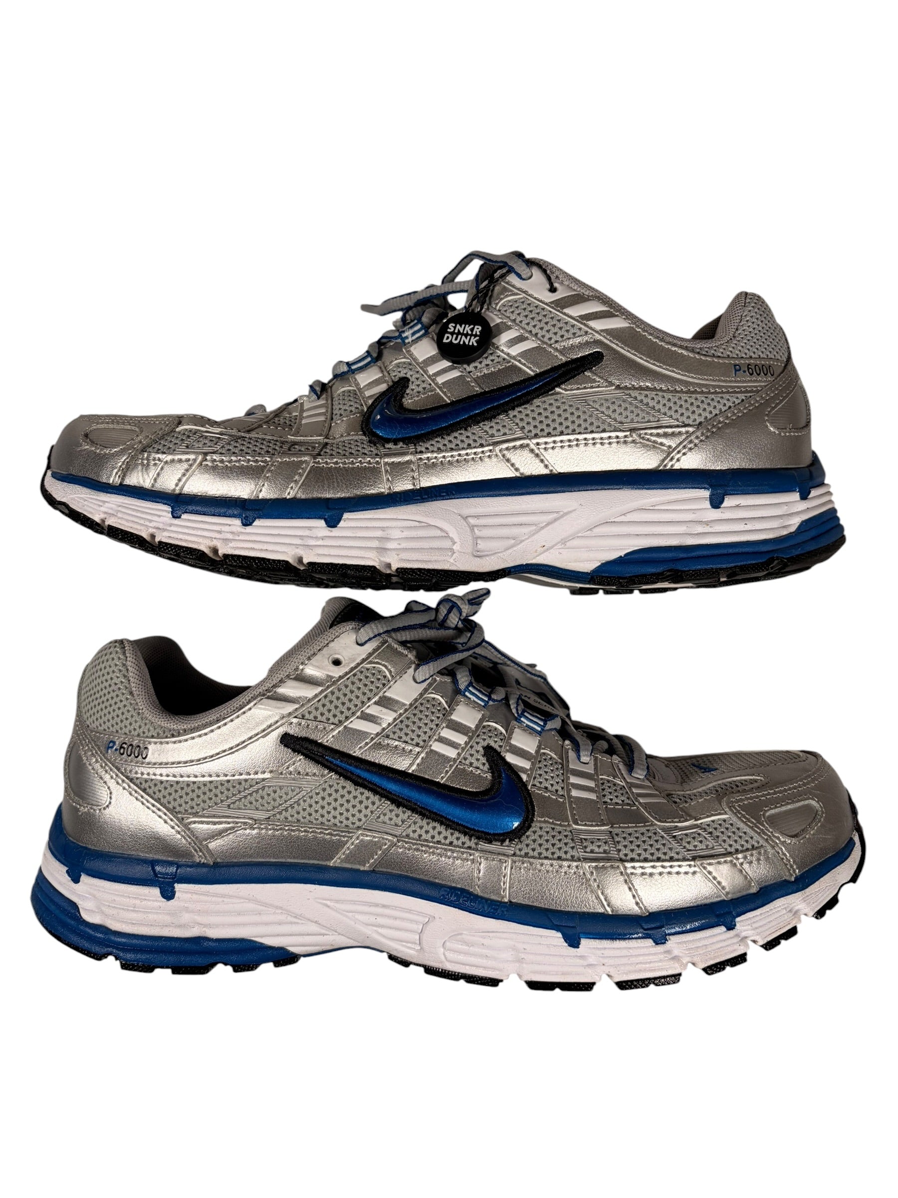 Nike P6000 Metallic Silver & Blue Running Trainers