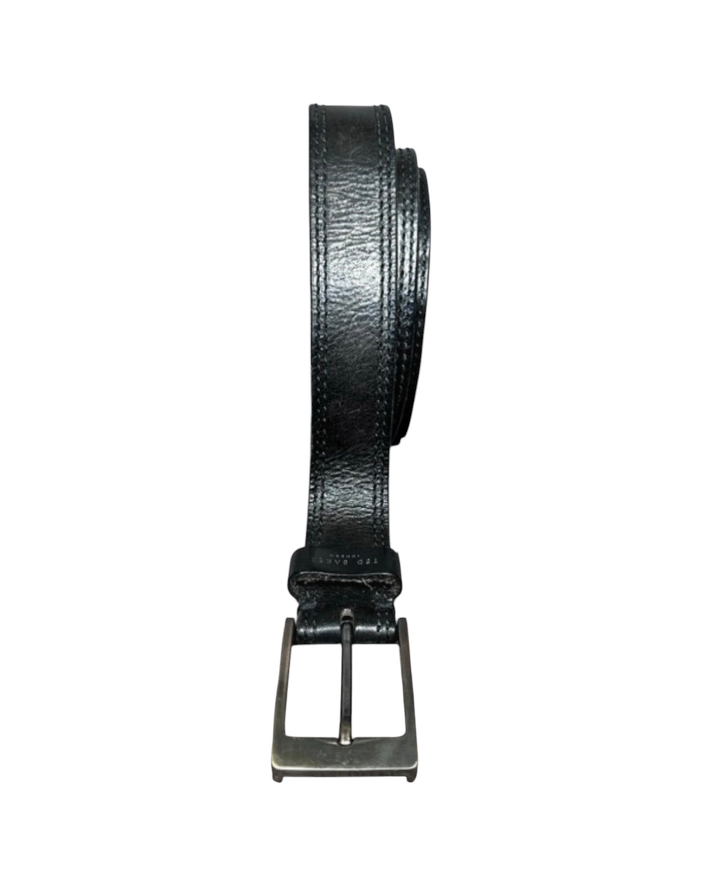 Vintage Ted Baker Leather Black Belt with Stitching - 34