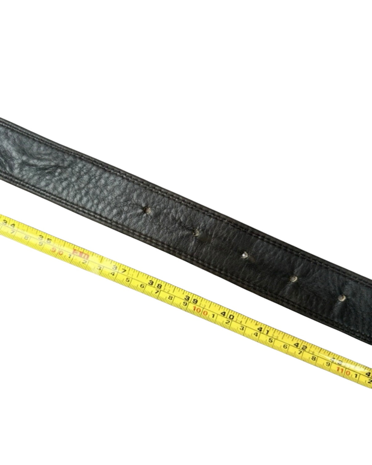 Vintage soft Brown Genuine Leather Belt With Rounded Buckle - 40W